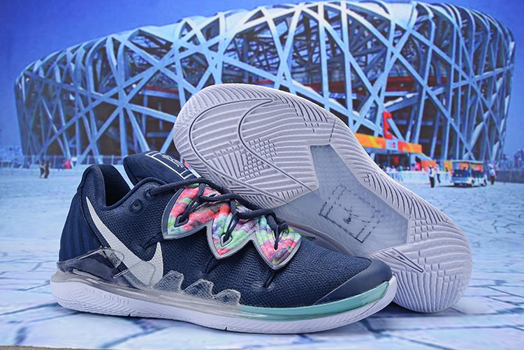 Nike Kyrie 5 Playoffs Sea Blue Silver Colorful Shoes